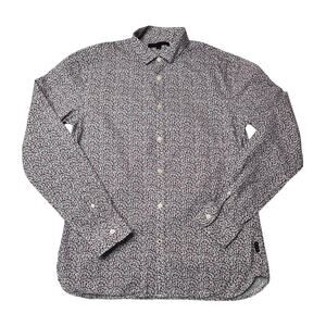 John Varvatos USA Red Micro Floral Button Up Shirt M